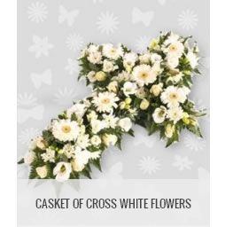 funeral flowers philippines casket of cross white flower