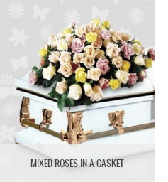 funeral flowers philippines mixed roses in a casket